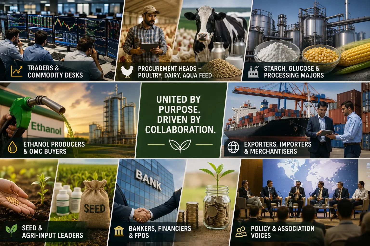 The maize value chain — traders, procurement heads, ethanol producers, processors, exporters, seed leaders, bankers and policy voices